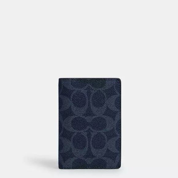 NWT Coach Id Wallet In Signature Canvas CW367, Light Denim / Midnight Navy - Picture 4 of 5